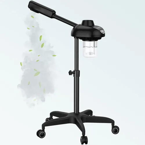 TASALON Vaporizador facial sobre ruedas, vaporizador facial para rejuvenecimiento profesional de la piel, kit de vapor facial para el hogar, spa,