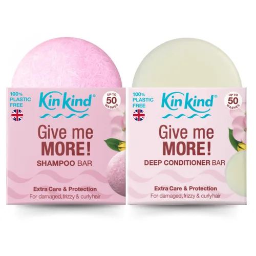 Miniatura 18 de KinKind NOURISH me! Set de barra de champú y acondicionador Barras de champú y acondicionador de aceite de argán y aceite de coco para hidratación
