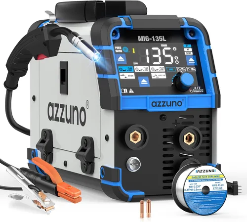 Miniatura 8 de AZZUNO Máquina de soldadura MIG 110V/220V, 155Amp 5-en-1 Gas MIG/aluminio MIG/flujo sin gas MIG/Lift TIG/Stick máquina de soldar, soldador