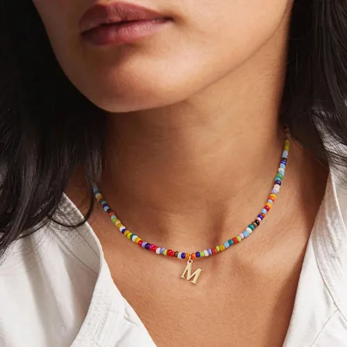 Miniatura 4 de Yoosteel Regalos de San Valentín para niños, adolescentes y niñas, collares con iniciales de cuentas coloridas para mujeres y niños, joyería