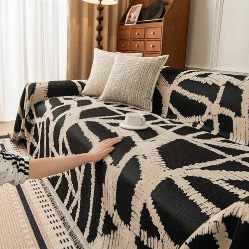 Miniatura 27 de ROOMLIFE Manta Funda Azteca Bohemia para Sofá, Decoración del Hogar Estilo Granja, Fundas de Sofá para Loveseat, Sofás de 2/3 Cojines, Apta