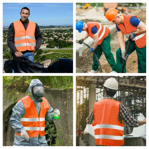Miniatura 7 de Chaleco de seguridad, chaleco reflectante de alta visibilidad para hombres, trabajo, ciclismo, corredor, topógrafo, voluntario, carretera