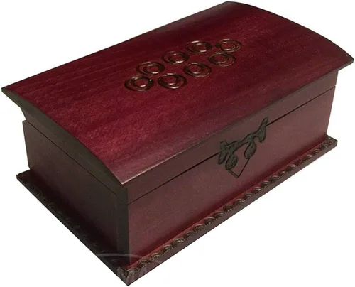 Caja decorativa de madera para el pecho, caja de rompecabezas de apertura secreta celta, recuerdo de joyería hecha a mano hecha en Polonia, Madera