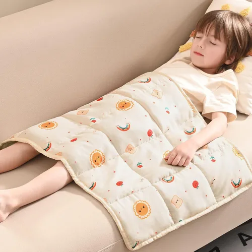 Miniatura 41 de anfie - Manta con peso para niños (40 x 60 pulgadas, 7 lb), manta refrescante para dormir, tamaño de manta ligera, transpirable, con cuentas de Gris