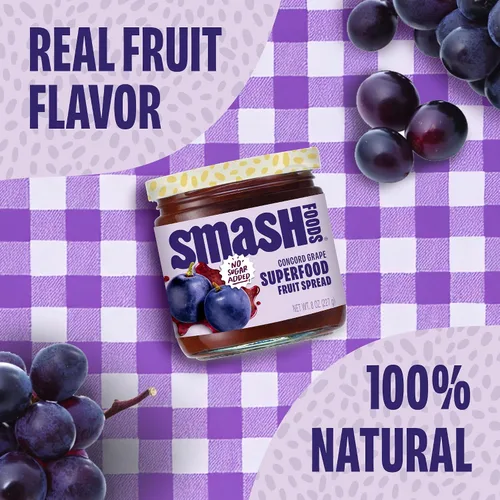 Miniatura 2 de Chia Smash – Mermelada de Uva Mermelada keto baja en calorías, sin azúcar añadida con fruta reutilizada y semillas de chía Untable de frutas
