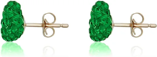 Miniatura 11 de AVORA Aretes de oro amarillo de 10 quilates de 0.315 in con cristales Swarovski
