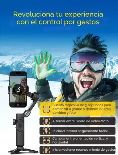 Miniatura 4 de AOCHUAN - Estabilizador de cardán para iPhone, smartphone con rueda de enfoque, seguimiento de cara/objeto para iPhone 16 15 Pro Max/Android