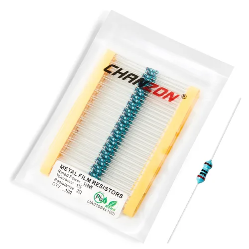 Miniatura 94 de Chanzon 100pcs 1/4W (0.25W) 62 Ohmios Resistencia fija de película metálica Ohmios 0.01 ±1% Tolerancia 62R MF Resistencias de orificio pasante