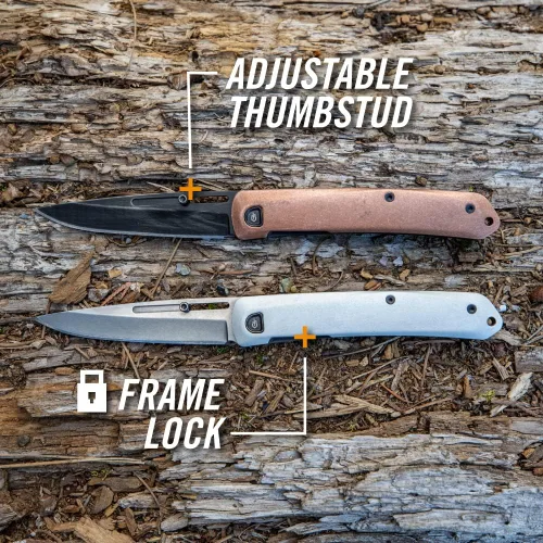 Miniatura 7 de Gerber Gear Affinity - Cuchillo de bolsillo plegable con borde liso D2, hoja de 3.6 pulgadas, cobre