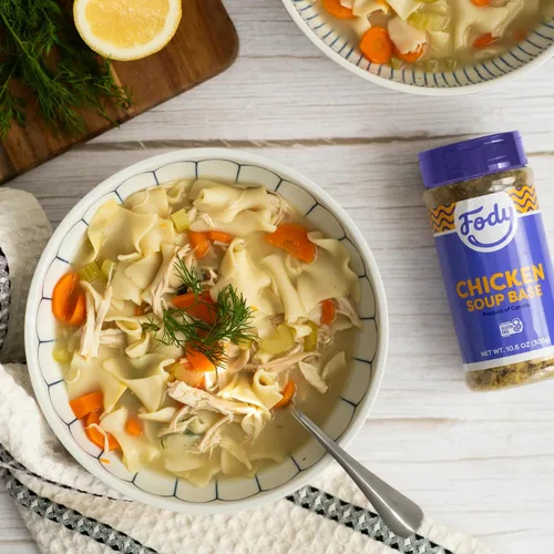 Miniatura 4 de Base y condimento para sopa de pollo Fody Foods, 10.6 oz, lista para usar, sin ajo ni cebolla, Certificado bajo en FODMAP, apto para intestino e