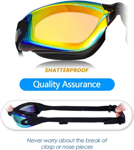 Miniatura 5 de Keary Paquete de 2 gafas de natación antivaho para adultos, jóvenes y niños mayores de 6 años, gafas de triatlón impermeables contra los rayos UV