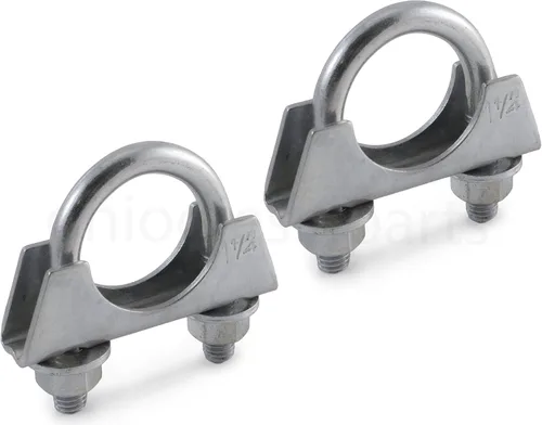 Miniatura 5 de Abrazadera de silenciador resistente de 3 pulgadas - Estilo de sillín con perno en U - Zinc (paquete de 2)