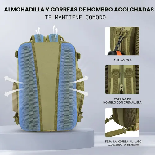 Miniatura 5 de KastKing BlowBak - Bolsa táctica para aparejos de pesca, mochila de pesca ligera, almacenamiento para equipo y equipo, regalo para hombres F: Doble