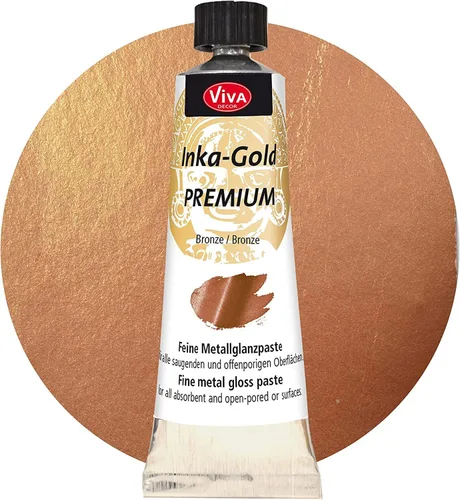 Miniatura 10 de Viva Decor® Inka Gold Premium Set (oro, oro rosa, oro viejo, 3 x 1,41 oz) pintura acrílica metálica - juego de pintura artesanal - pinturas