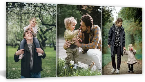 Miniatura 21 de CCWACPP Arte personalizado en lienzo con 3 fotos de retratos familiares de perros para boda, impresiones en lienzo, póster personalizado, decoración