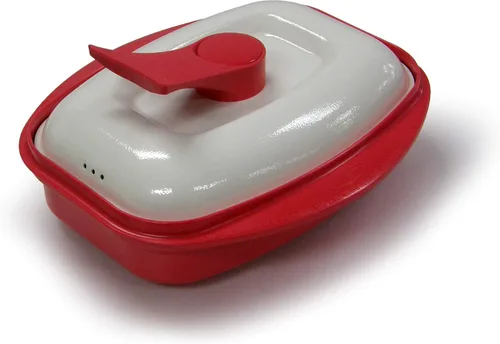 Miniatura 2 de Microheath - Parrilla sartén para cocinar en microondas - color rojo.