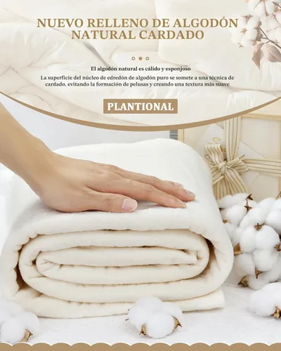 Miniatura 3 de PLANTIONAL Guata de Algodón Natural Molido: 47 Pulgadas x 59 Pulgadas Peso Ligero Puramente Natural para Todas las Estaciones Guata para Colchas