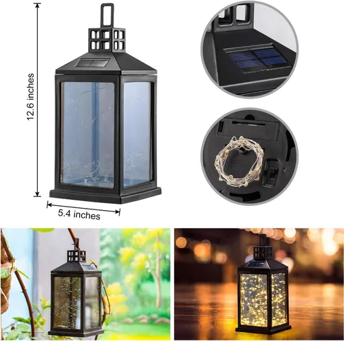 Miniatura 3 de Luces de Farol Solar para Exteriores SUNWIND Lámpara de Mesa Solar Impermeable Iluminación Colgante con 40 LEDs Blancos Cálidos para Decoración