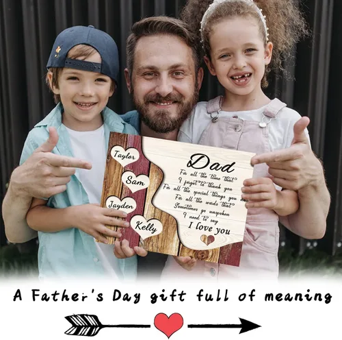 Miniatura 2 de Eternalart Regalos únicos para papá, abuelo, esposo de hija, hijo, esposa, impresiones en lienzo personalizadas con nombres de niños para padre