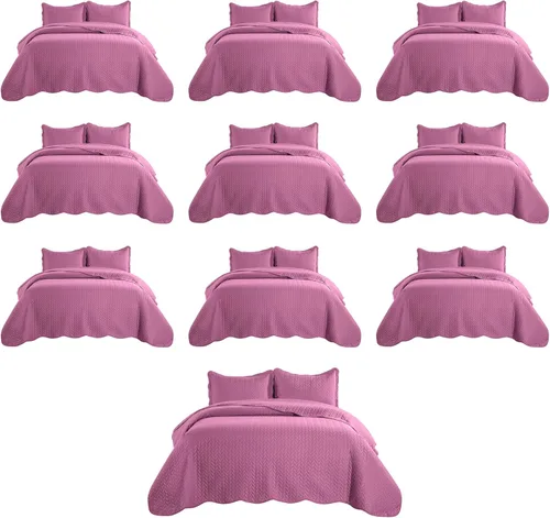 Miniatura 91 de MOONLIGHT20015 Paquete de 8 Colchas Tamaño King para Cama (106" x 96") - Venta al Por Mayor para Hoteles, Dormitorios de Huéspedes y Airbnbs - Gris