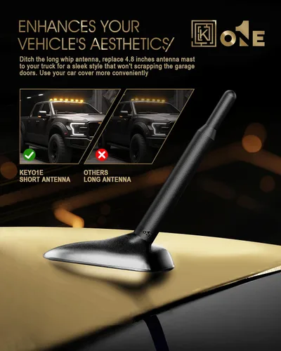Miniatura 5 de KEYO1E - Antena corta compatible con Chevy Silverado 2500 3500 de 1999-2006 / Bobina de cobre interna para recepción optimizada de FM AM / Reemplazo