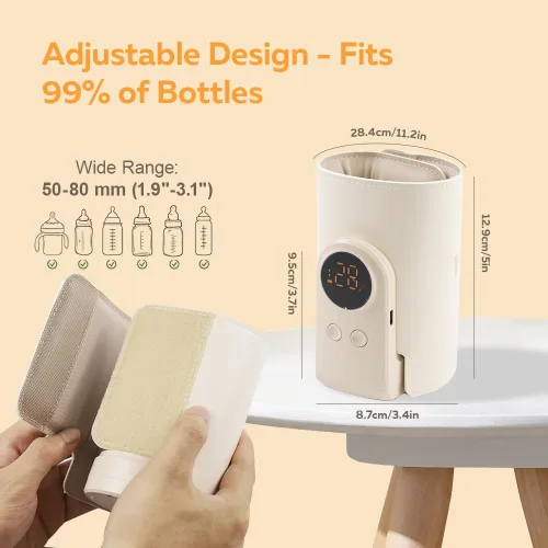 Miniatura 5 de Calentador de leche portátil para viajes, calentador de biberones para llevar, calentador de biberones sin agua con batería para el hogar al aire