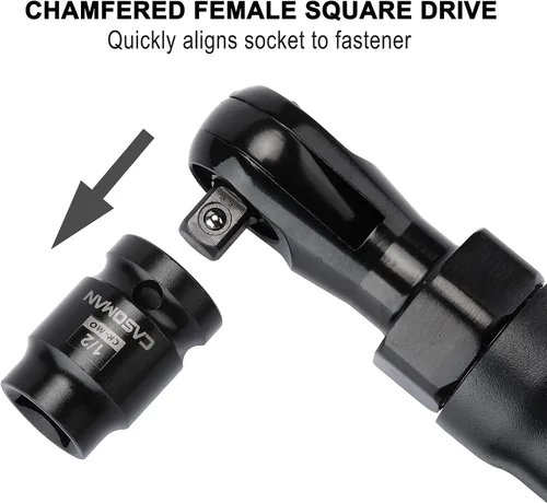 Miniatura 6 de CASOMAN Juego de enchufes de tubo de transmisión de 1/2 pulgada, 8 unidades, Cr-Mo, SAE, macho/hembra, 7/16", 1/2", 5/8", 9/16", unidad cuadrada