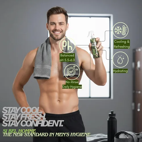 Miniatura 5 de [pH4] Si Bel Homme - Spray de área íntima para hombre, sin enjuague, niebla de limpieza diaria con aloe vera, ácido hialurónico y ácido láctico