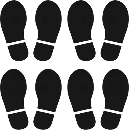 Miniatura 33 de PATIKIL Adhesivo de huellas de 6 x 2.5 pulgadas, 4 pares de zapatos de PVC para decoración de clase, guía de escaleras, color negro