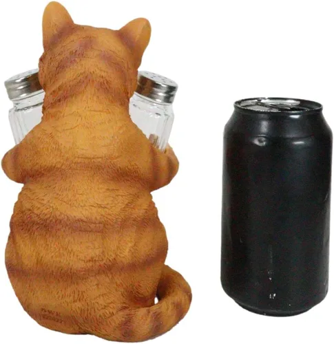 Miniatura 8 de Ebros Gift Gatito felino peludo de cristal para salero y pimentero, figura de 8.25 pulgadas de alto, loco para gatos, gatito, decoración de mascotas
