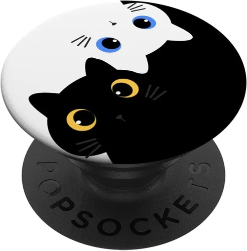 Miniatura 7 de Yin Yang Yoga Zen Cute Cats – Regalo de yoga para gatitos y gatos PopSockets PopGrip: agarre intercambiable para teléfonos y tabletas PopSockets