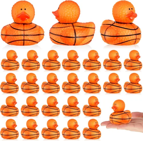 Miniatura 16 de Deekin 24 patos de goma de 2 pulgadas, recuerdos de fiesta deportiva a granel para eventos de equipo, suministros de fiesta de cumpleaños, regalo
