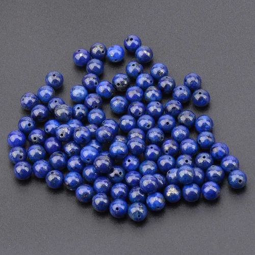 Miniatura 3 de Cuentas sueltas de 0.315 pulgadas/8mm de piedra natural redonda para hacer joyas con cordón elástico Lapislázuli azul