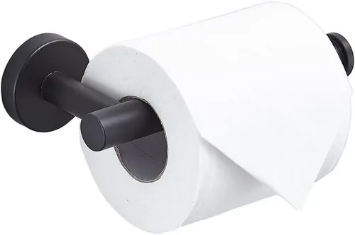 Miniatura 8 de TocTen Soporte de papel higiénico, soporte para rollo de papel higiénico montado en la pared para baño, dispensador de papel de perforación de acero