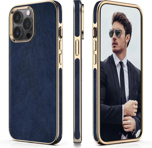 Miniatura 25 de LOHASIC Funda para iPhone 12 y iPhone 12 Pro - Fundas para teléfono i Phone 12 con borde cromado delgado, fundas de cuero de diseño suave, funda