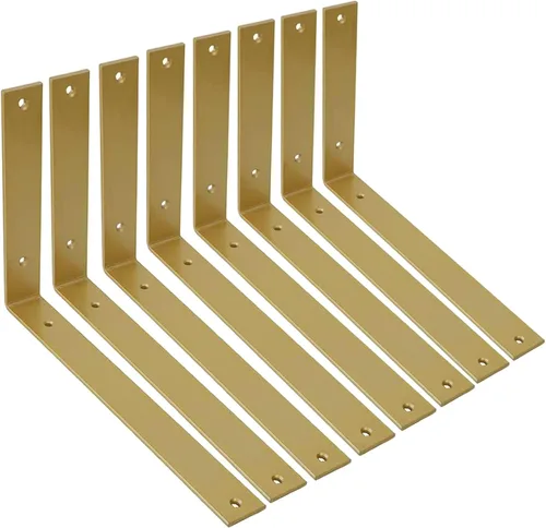 Miniatura 8 de Soportes para estantes de pared de 10 pulgadas, 8 soportes resistentes para estantes, soportes industriales rústicos de metal blanco para estantes