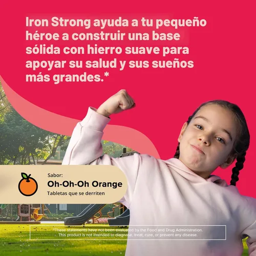 Miniatura 2 de Renzo's Suplementos de hierro para niños, suplemento de hierro vegano soluble para niños, suplementos de hierro sin azúcar para niños, sabor naranja