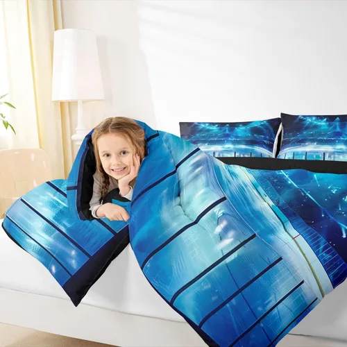Miniatura 12 de Homewish Juego de edredón de juegos deportivos de pelota, tamaño twin, juego de ropa de cama de béisbol y baloncesto, 2 piezas para niños