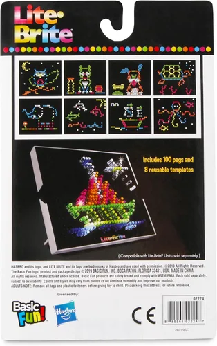 Miniatura 3 de Lite Brite - Paquete de repuesto para clavijas y plantillas, accesorios de tablero de dibujo iluminados, clavijas LED para tablero de dibujo