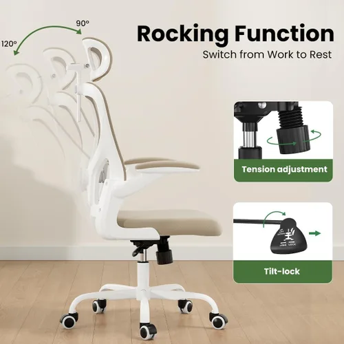 Miniatura 6 de Soohow Silla de oficina ergonómica, silla de escritorio de malla de oficina con reposabrazos de soporte lumbar ajustables, cómoda silla