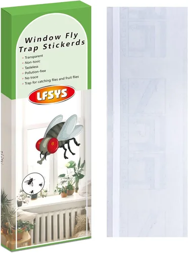 Miniatura 10 de LFSYS Paquete de 50 trampas para moscas de ventana, trampas para moscas de fruta para interiores, tiras adhesivas de papel para moscas, trampas