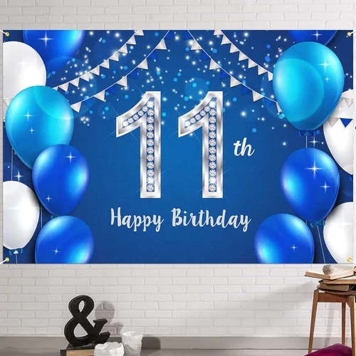 Miniatura 20 de HAMIGAR Fondo de pancarta de feliz cumpleaños número 10 de 6 x 4 pies, decoraciones de cumpleaños de 10 años, suministros de fiesta para niñas