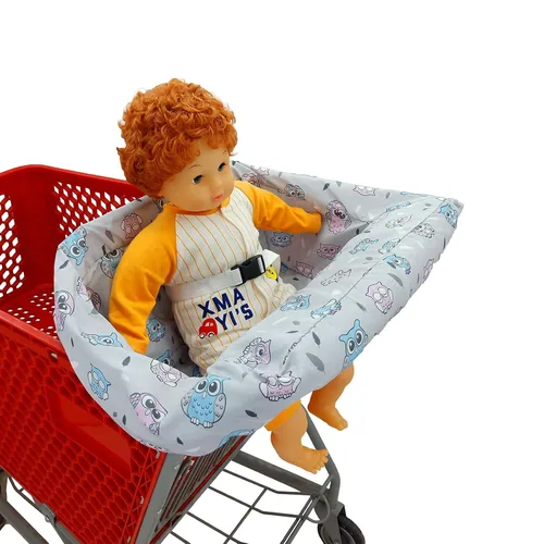 Miniatura 3 de Pozico Funda para carrito de compras para bebé y funda para silla alta – Lavable a máquina, funda para carrito de comestibles para bebés con bolsa