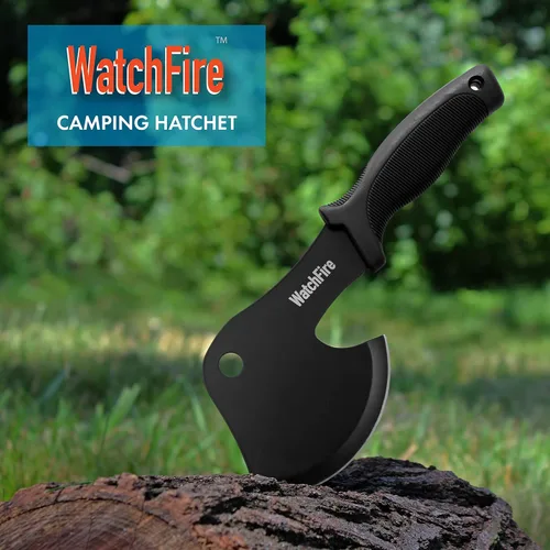 Miniatura 2 de WatchFire Campers Hacha de 10 pulgadas – Hacha de camping negra con hoja negra, mango antideslizante y funda de nailon – Hacha de hacha