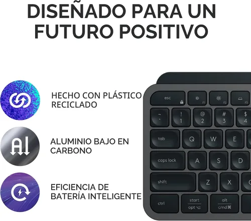Miniatura 10 de Logitech MX Keys S Combo - Teclado y ratón inalámbrico de alto rendimiento con reposa muñeca, iluminación personalizable, desplazamiento rápido