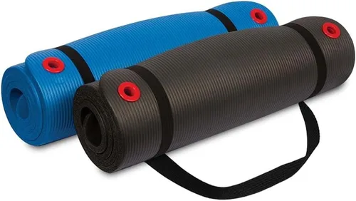 Miniatura 5 de Body Sport - Alfombrilla de ejercicio antideslizante de 1/2 pulgada con correa de transporte para hombres y mujeres - Superficie de espuma gruesa