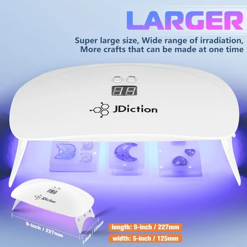 Miniatura 4 de JDiction Luz UV para resina, luz de resina UV súper grande con pantalla LED, lámpara UV portátil ligera de mayor potencia para resina UV