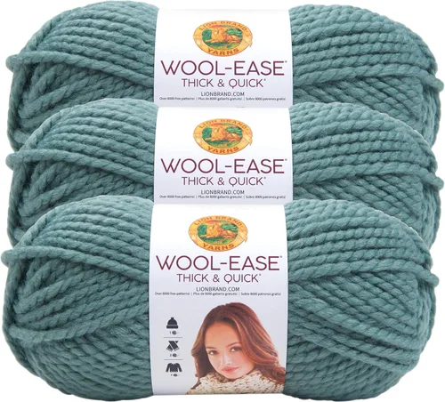 Miniatura 75 de Lion Brand Yarn - Ovillo de lana Wool-Ease Thick & Quick color fuerza aérea