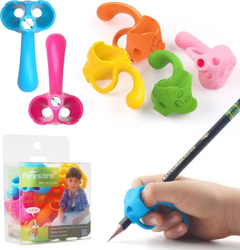 Miniatura 11 de Firesara - Empuñaduras de entrenamiento para lápiz, agarre de entrenamiento para niños, ergonómico, 5 dedos, juegos fijos para corrección de postura