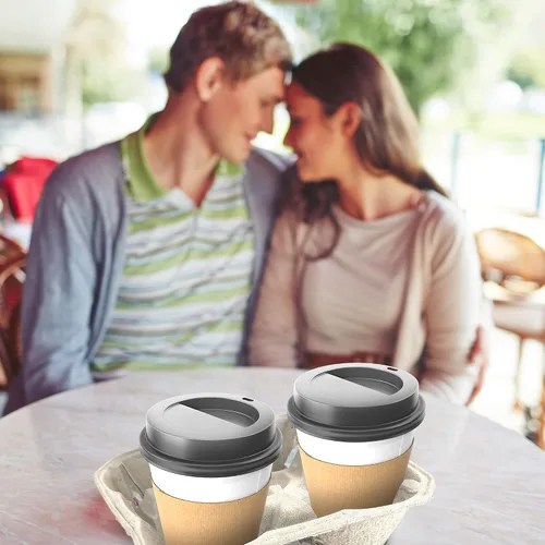 Miniatura 7 de MT Products Charola/soporte para bebidas, biodegradable, de pulpa de fibra de papel, para 4 vasos de bebidas frías o calientes. Paquete de 25
